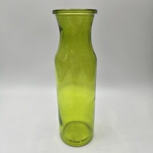 Translucent Green Milk Glass Bottle/Vase 7  7/8" H x 2.25" Diameter Base